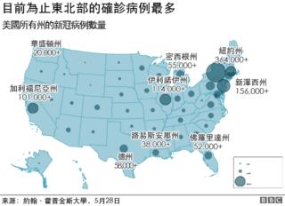 新冠肺炎疫情：图解美国与世界其他地区差异