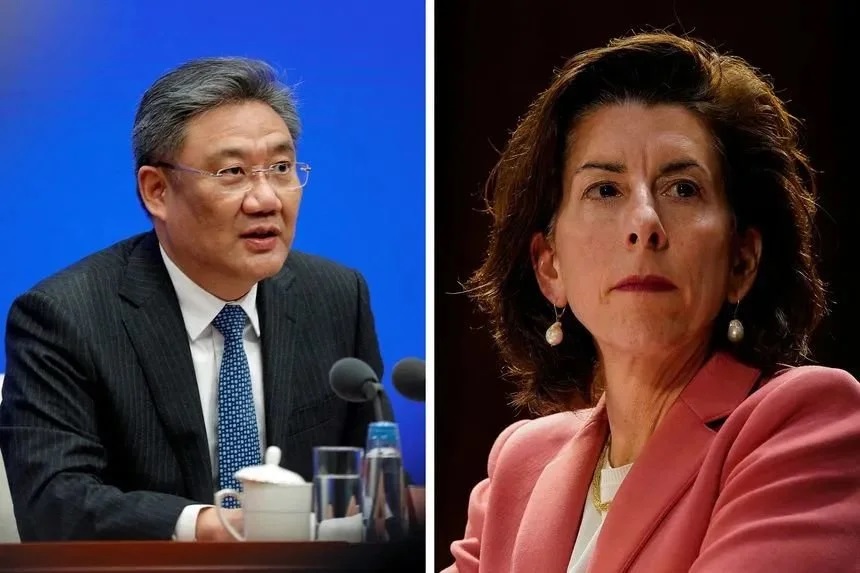 中国商务部长王文涛会见美国商务部长雷蒙多
